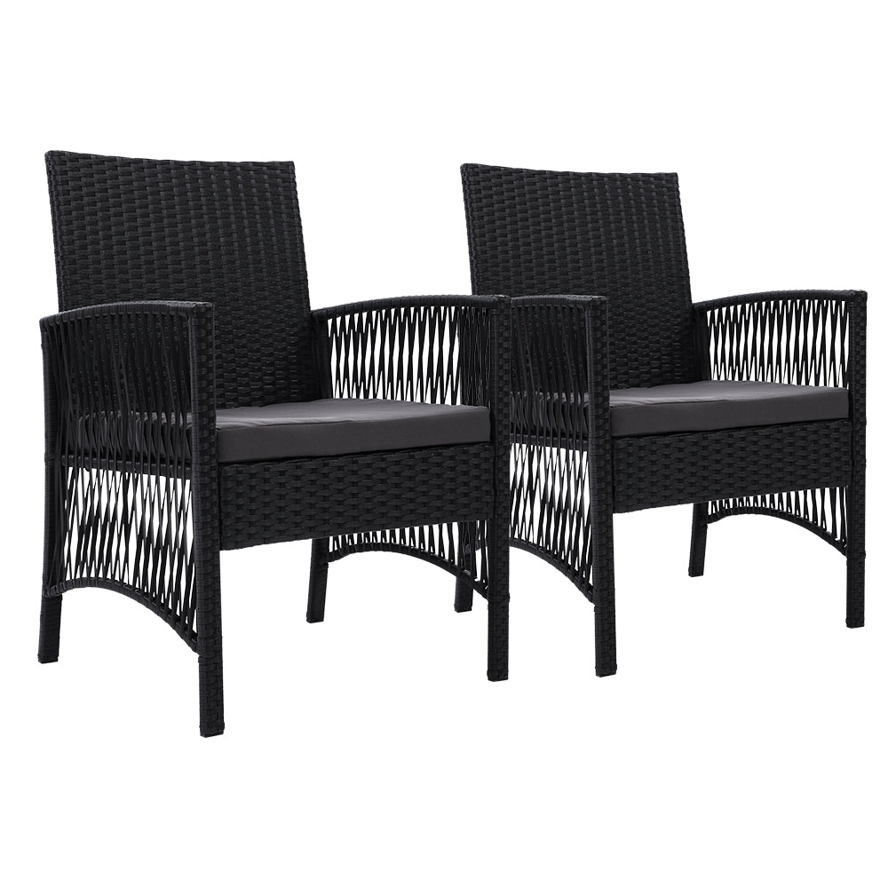 2Pc Outdoor Dining Chairs Patio Furniture Wicker Lounge Chair Garden