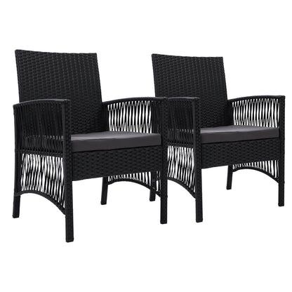 2Pc Outdoor Dining Chairs Patio Furniture Wicker Lounge Chair Garden