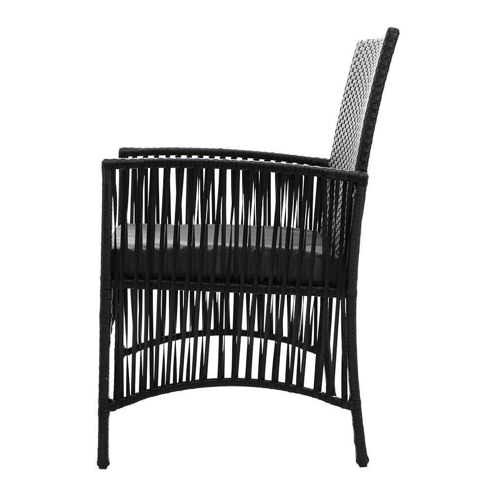 2Pc Outdoor Dining Chairs Patio Furniture Wicker Lounge Chair Garden
