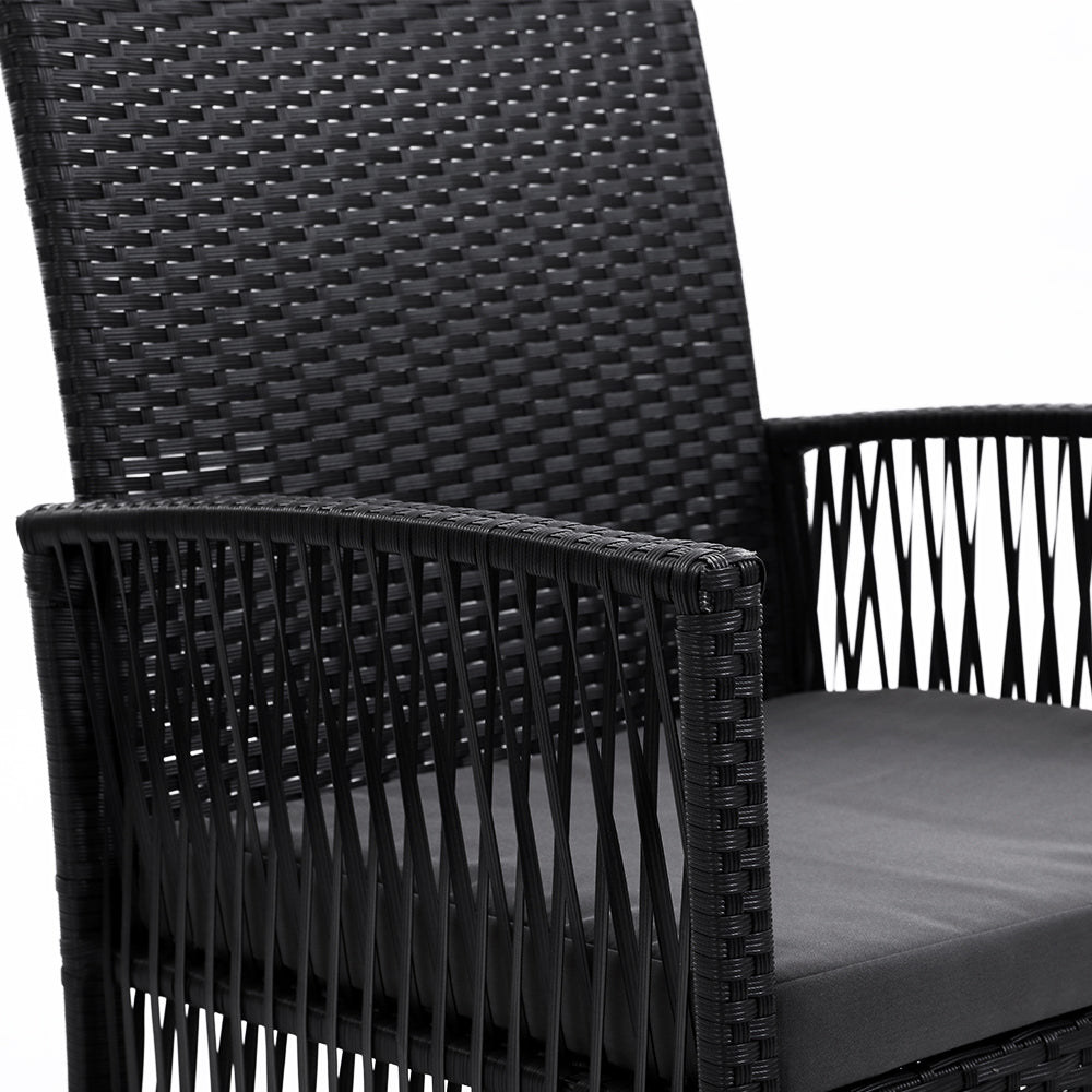 2Pc Outdoor Dining Chairs Patio Furniture Wicker Lounge Chair Garden