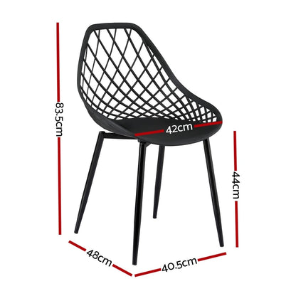 Outdoor Dining Chairs Black Lounge 40.5x48x83.5cm