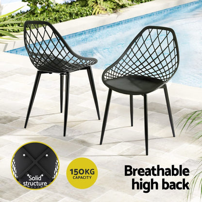 Outdoor Dining Chairs Black Lounge 40.5x48x83.5cm