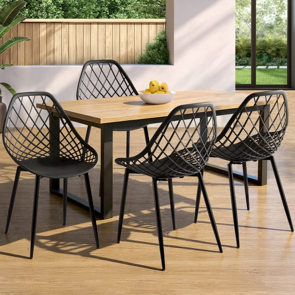 Outdoor Dining Chairs Black Lounge 40.5x48x83.5cm