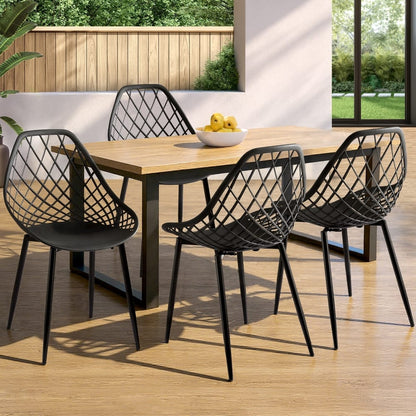 Outdoor Dining Chairs Black Lounge 40.5x48x83.5cm