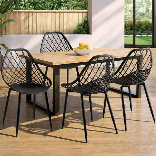 Outdoor Dining Chairs Black Lounge 40.5x48x83.5cm