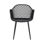 4PC Outdoor Dining Chairs PP Lounge Chair Patio Furniture Garden Black