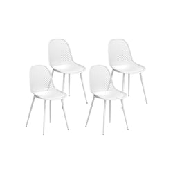 4Pc Outdoor Dining Chairs Pp Lounge Chair Patio Garden Furniture White