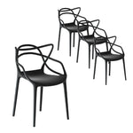 4Pc Outdoor Dining Chairs Pp Portable Stackable Chair Patio Furniture