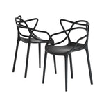 4Pc Outdoor Dining Chairs Pp Portable Stackable Chair Patio Furniture