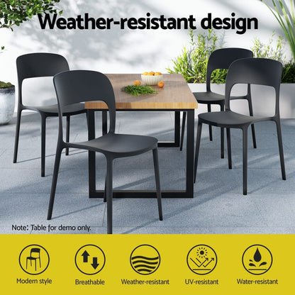 Outdoor Dining Chairs Stackable Black king