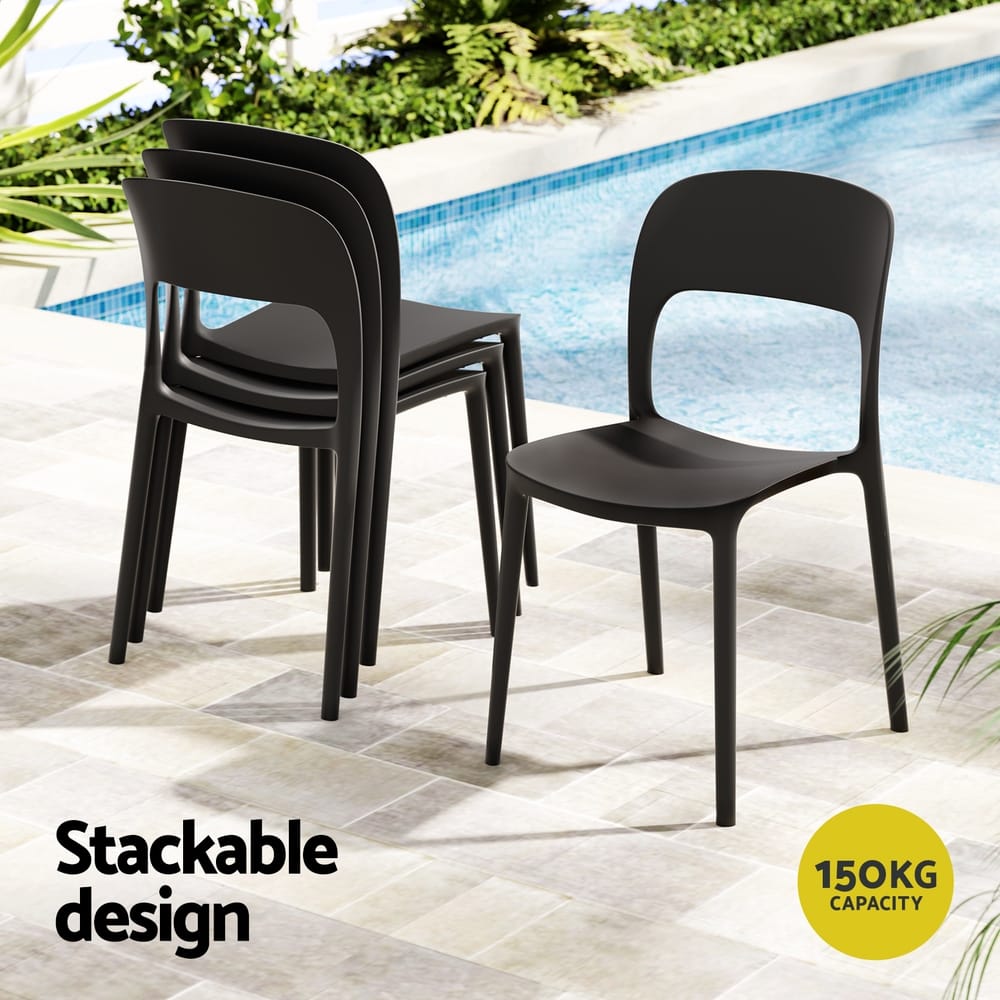 Outdoor Dining Chairs Stackable Black king
