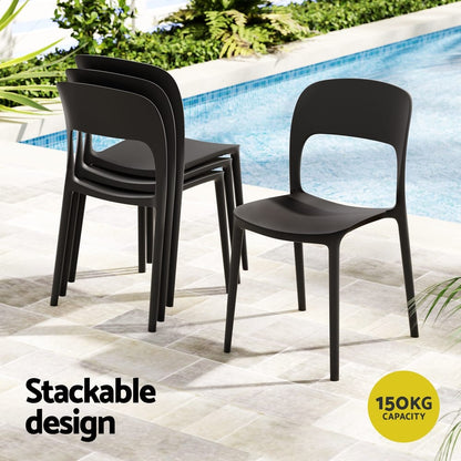 Outdoor Dining Chairs Stackable Black king