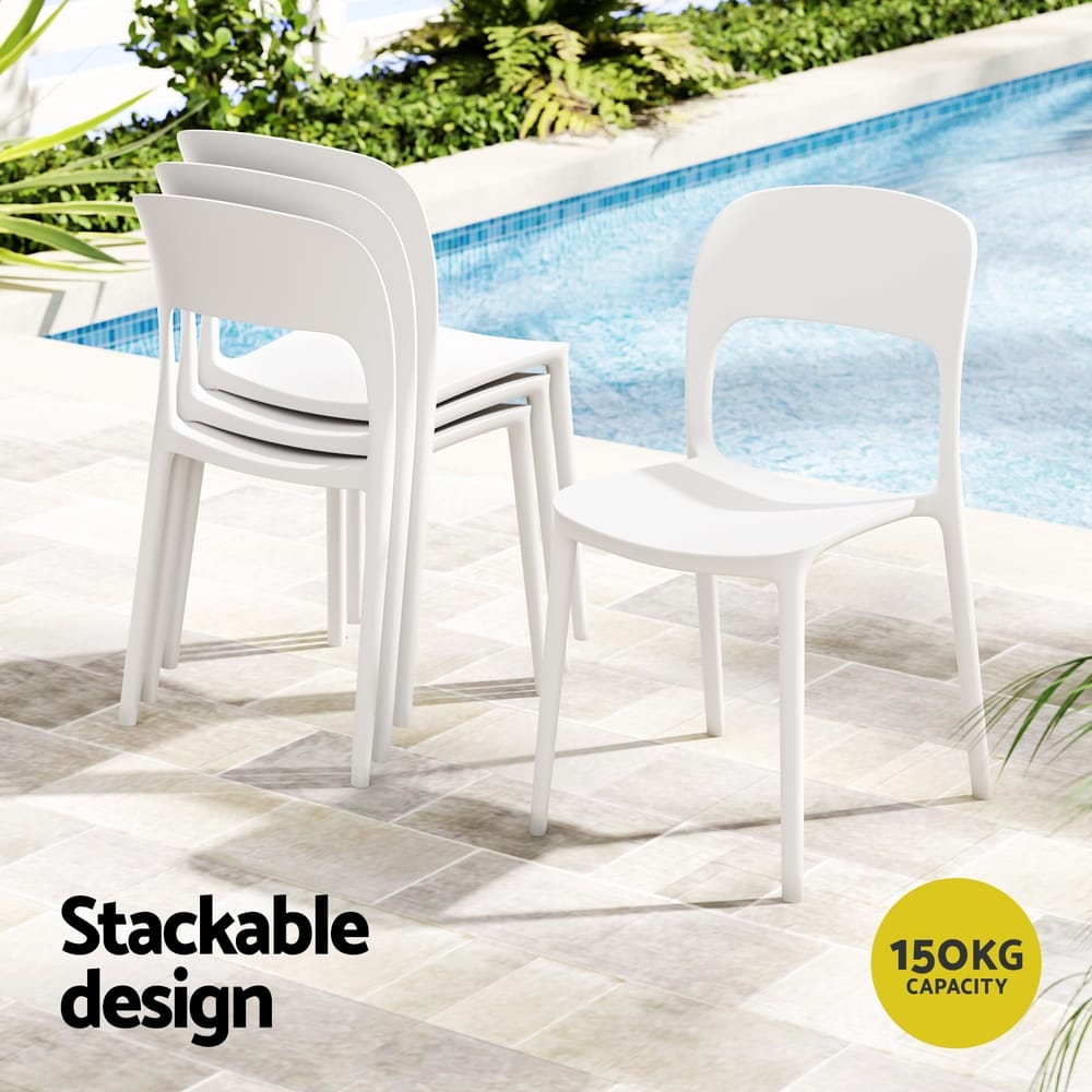 Outdoor Stackable Chairs White king