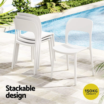 Outdoor Stackable Chairs White king