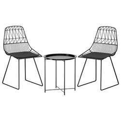 3Pc Outdoor Bistro Set Patio Furniture Lounge Chairs Table Garden