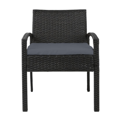 2Pc Outdoor Dining Chairs Patio Furniture Rattan Lounge Chair Cushion Felix