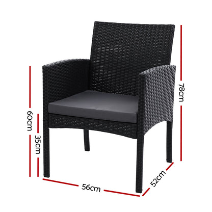 2Pc Outdoor Dining Chairs Patio Furniture Rattan Lounge Chair Xl Ezra