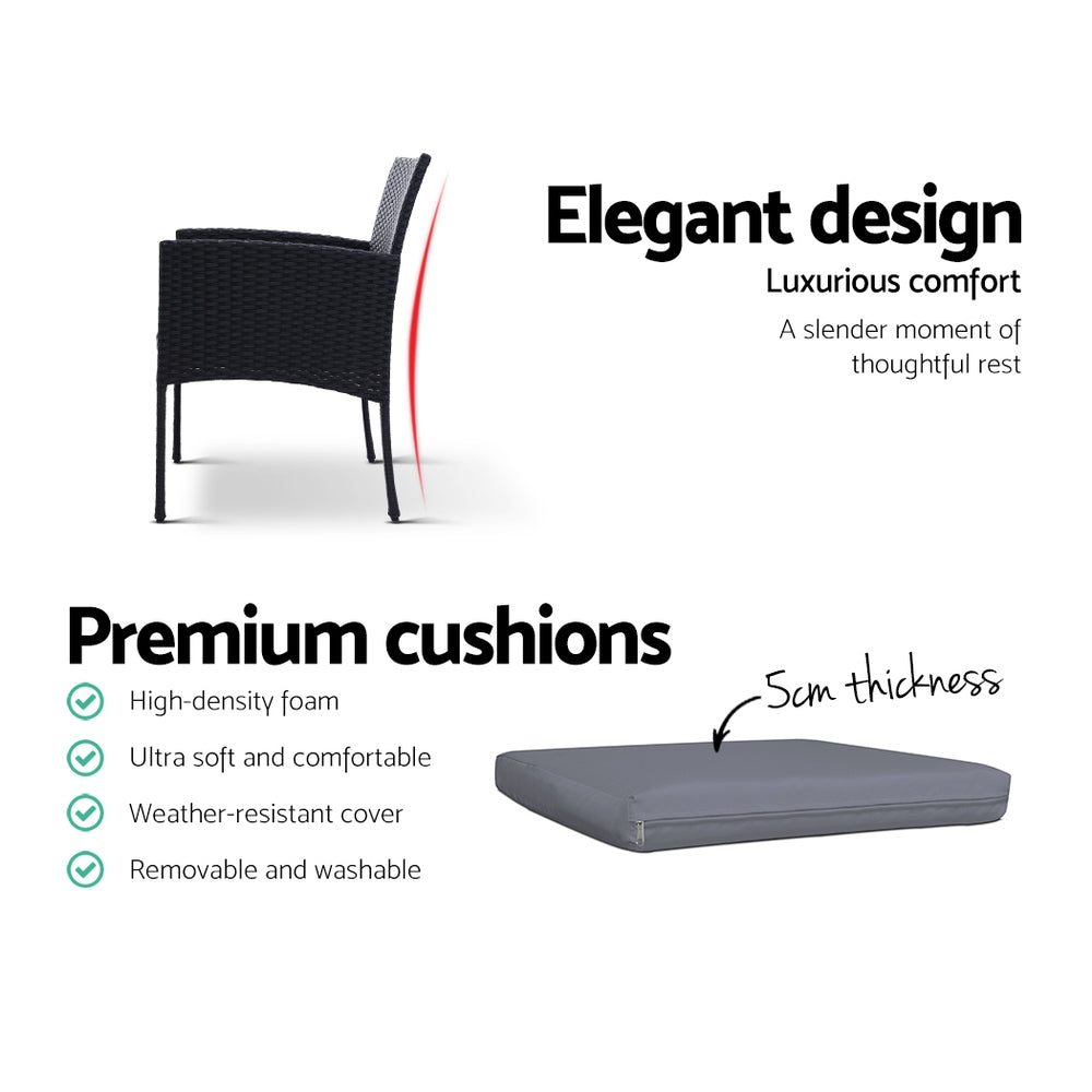 2Pc Outdoor Dining Chairs Patio Furniture Rattan Lounge Chair Xl Ezra