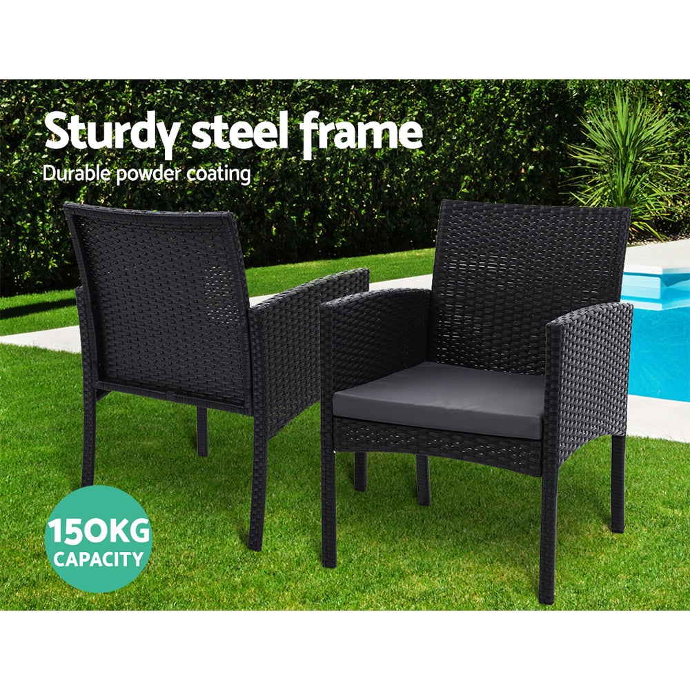2Pc Outdoor Dining Chairs Patio Furniture Rattan Lounge Chair Xl Ezra