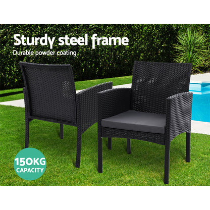 2Pc Outdoor Dining Chairs Patio Furniture Rattan Lounge Chair Xl Ezra