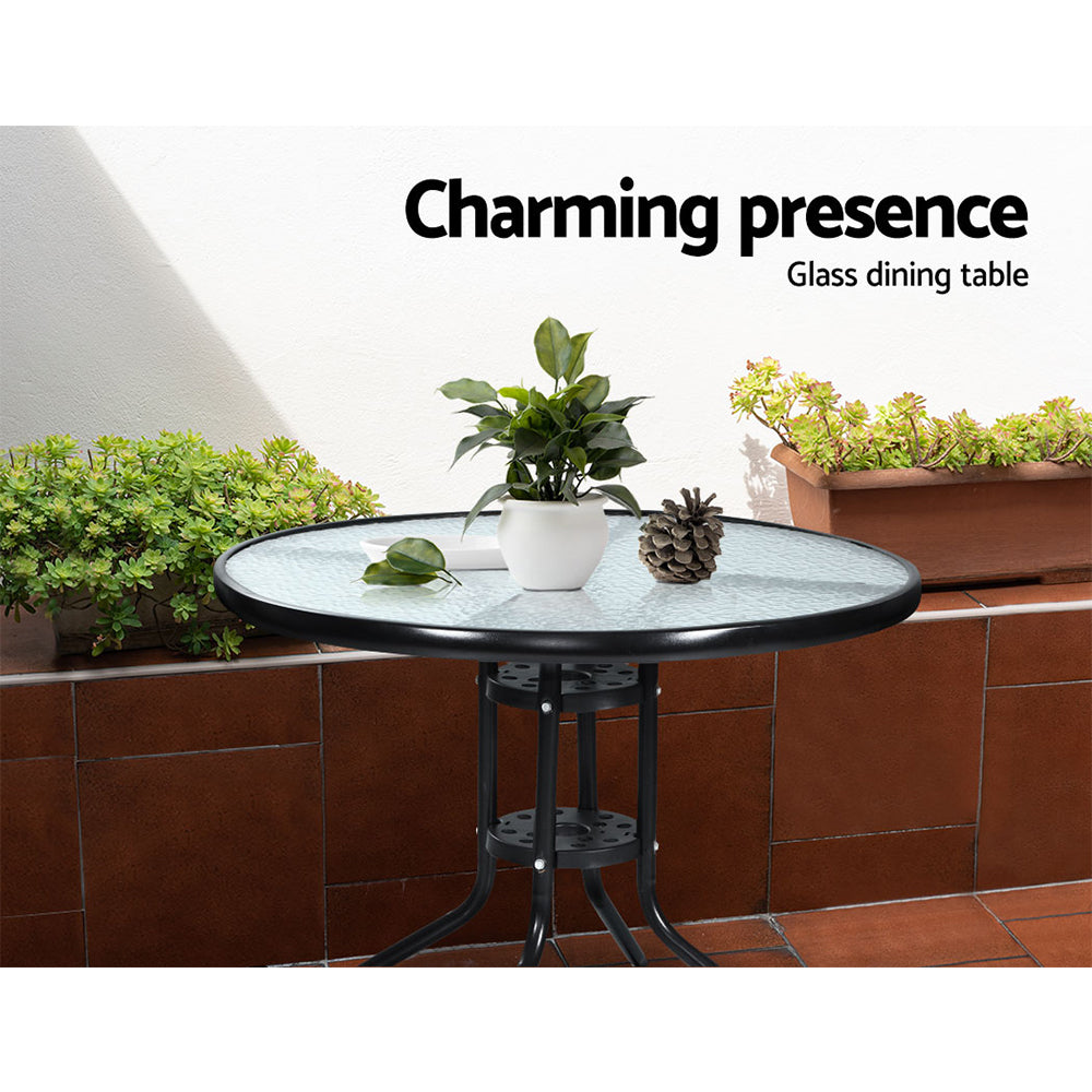 3Pc Bistro Set Outdoor Furniture Rattan Table Chairs Cushion Patio Garden Idris
