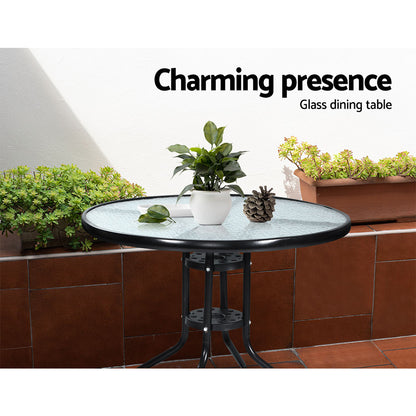3Pc Bistro Set Outdoor Furniture Rattan Table Chairs Cushion Patio Garden Ezra