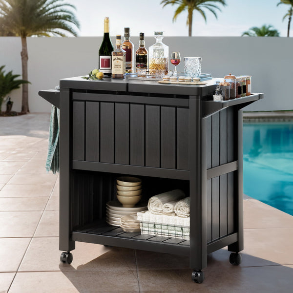  Outdoor Storage Cabinet Ice Cooler Cart 80L