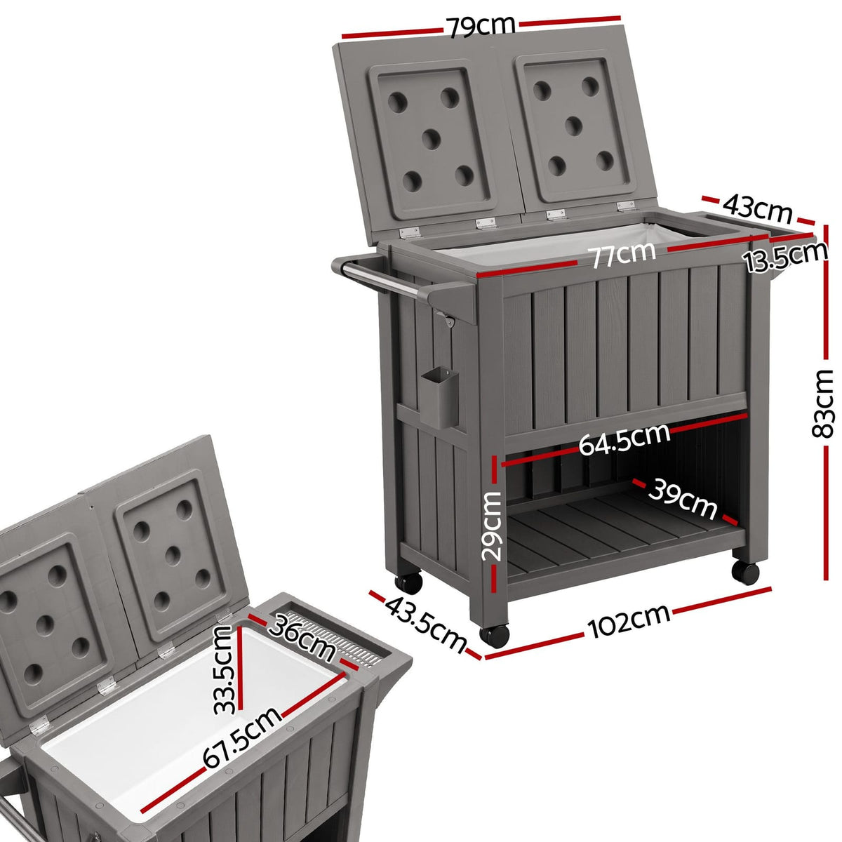 Outdoor Storage Cabinet Box 102x43.5x83cm