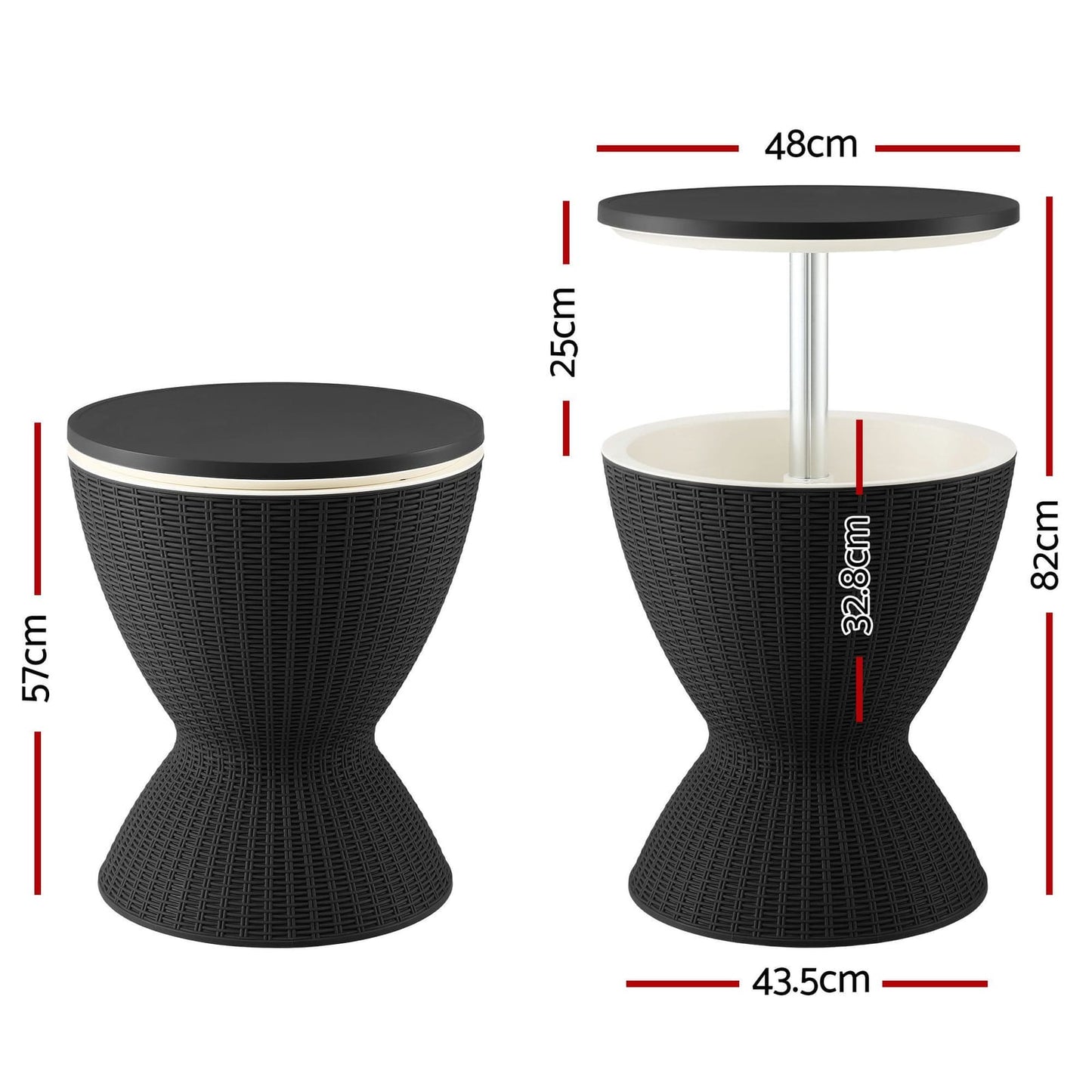 Black table king, side view