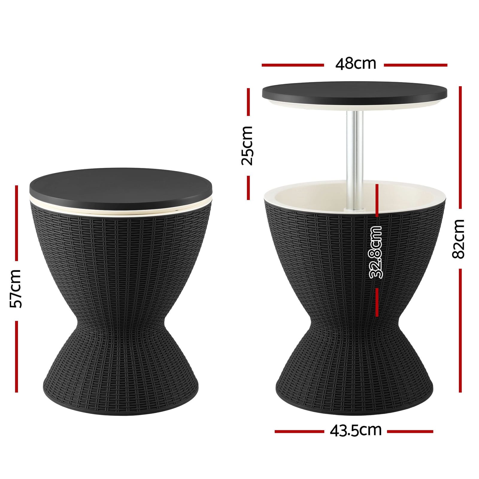 Black table king, side view