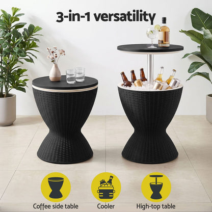 Black table king, in room setting