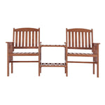 Stylish Outdoor Garden Bench & Table Set - Brown