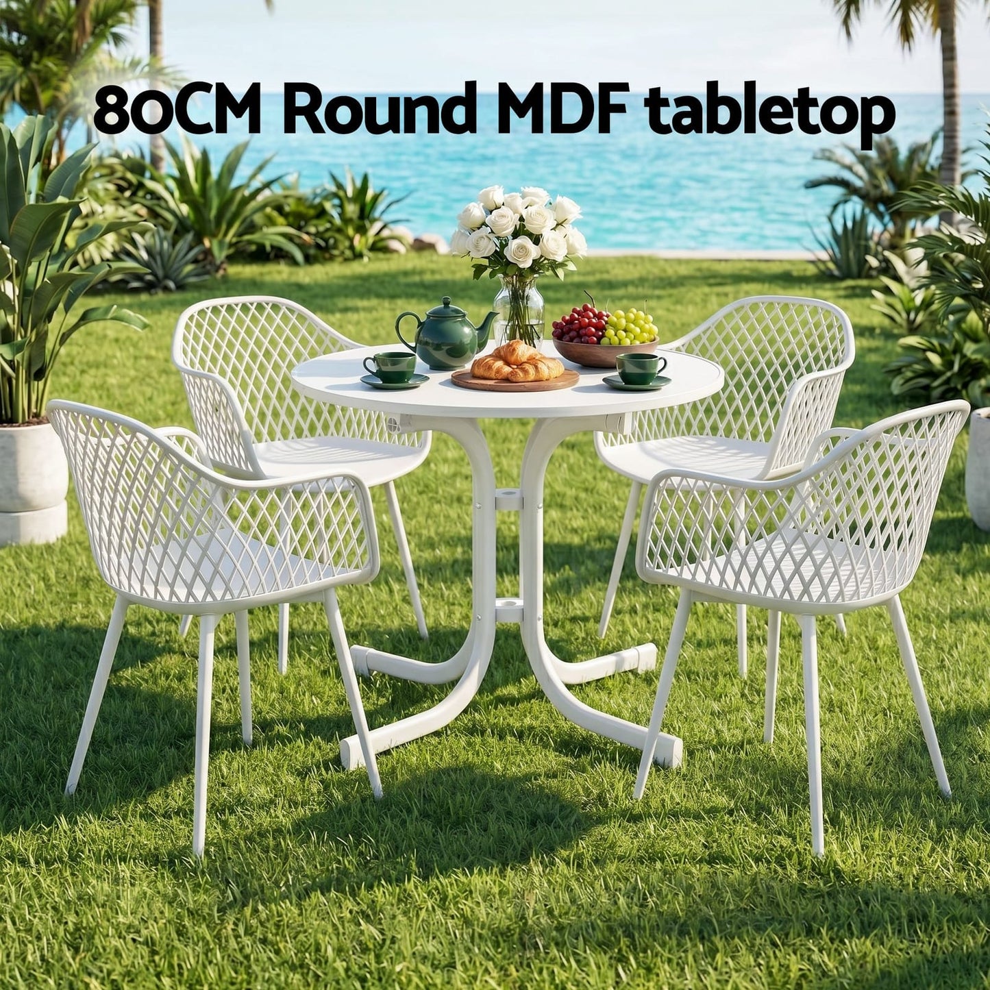 Outdoor Dining Set White King