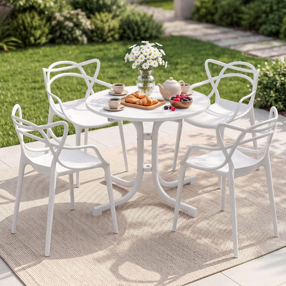 Outdoor Dining Set White King Size