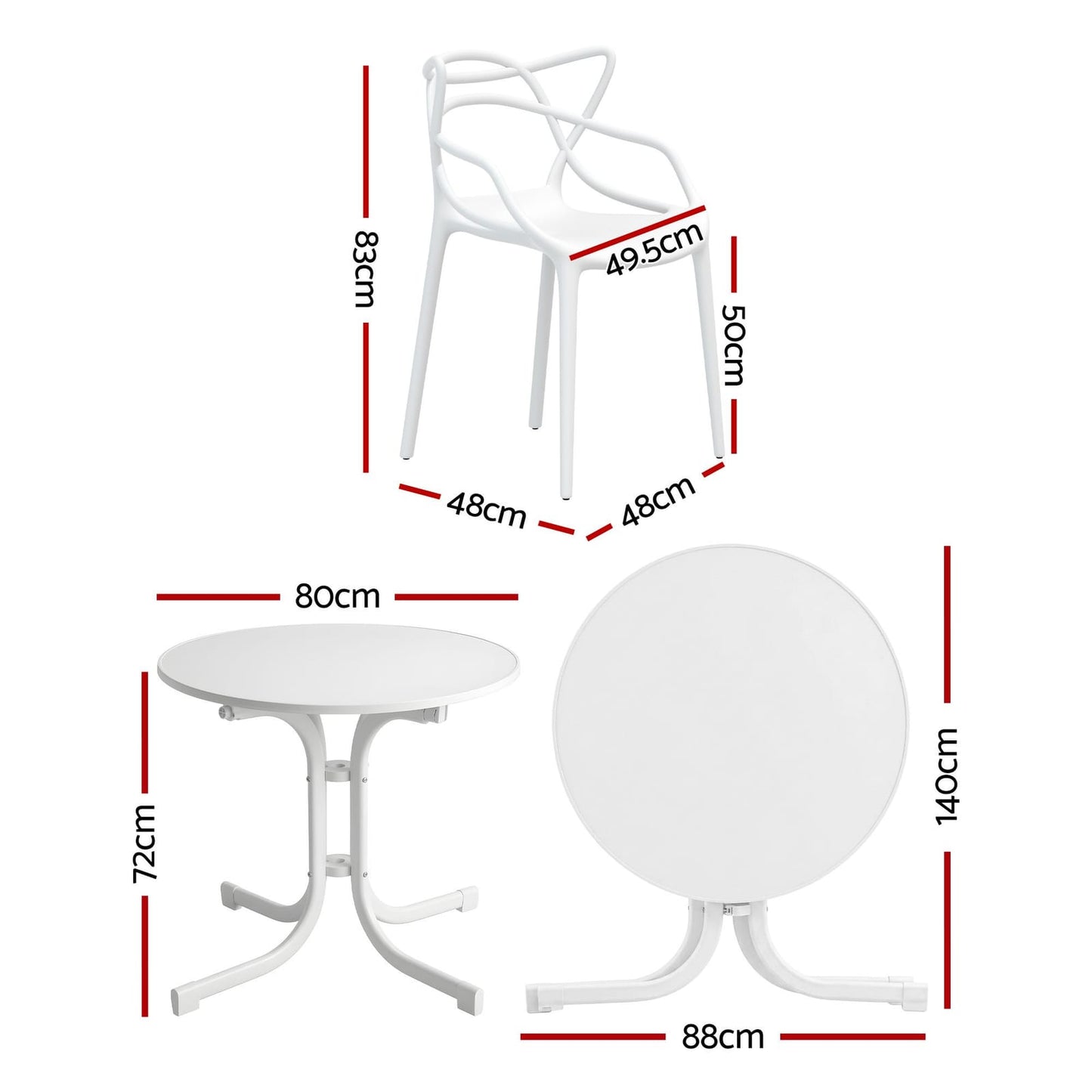 Outdoor Dining Set White King Size