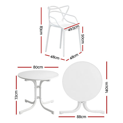Outdoor Dining Set White King Size
