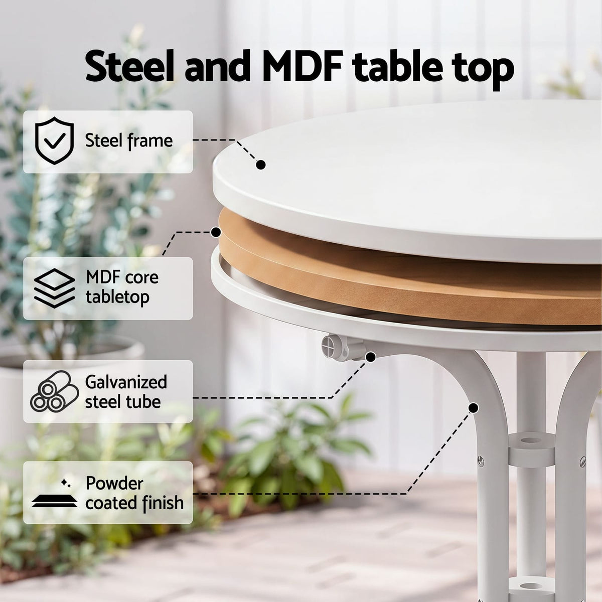 Outdoor Dining Set White King Size