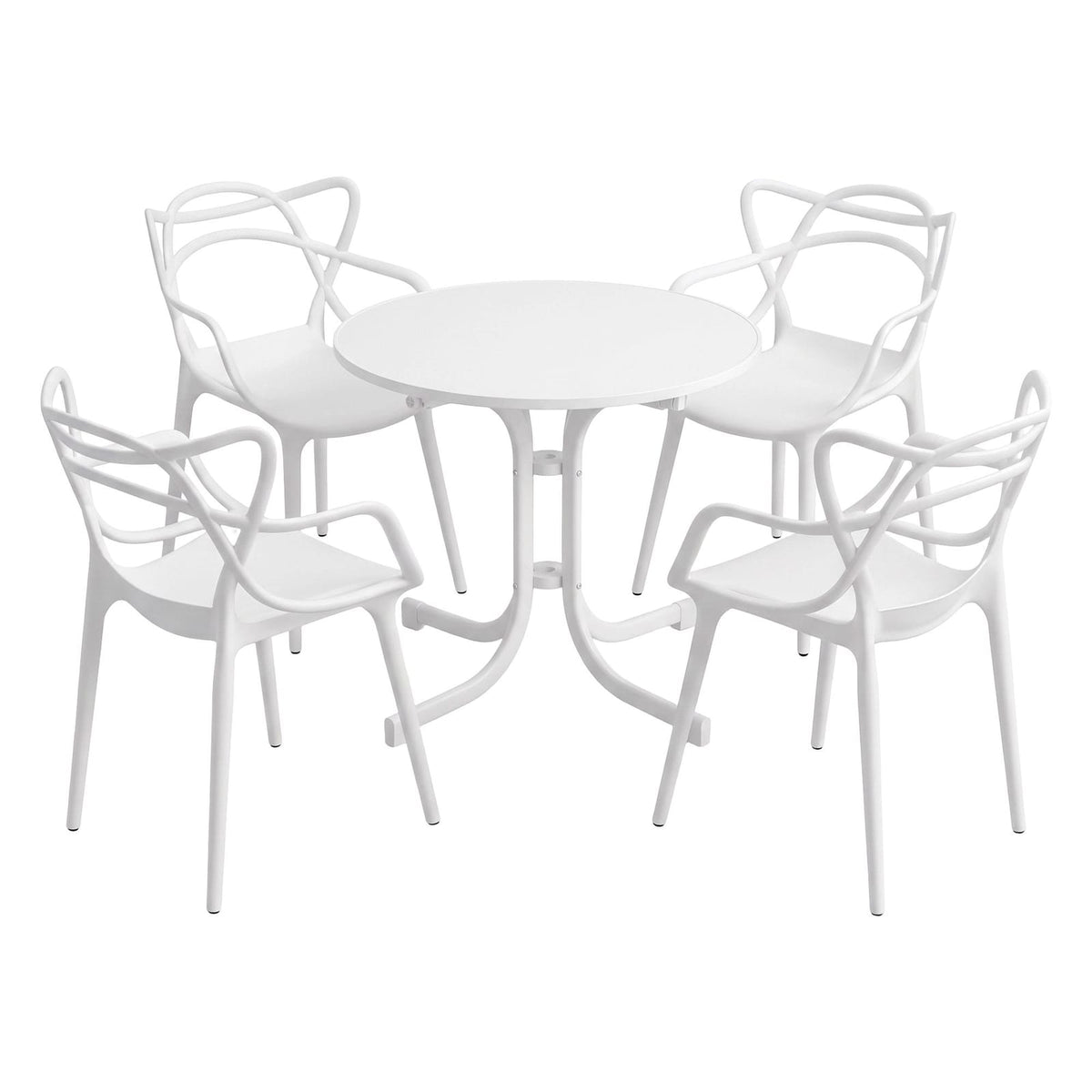 Outdoor Dining Set White King Size