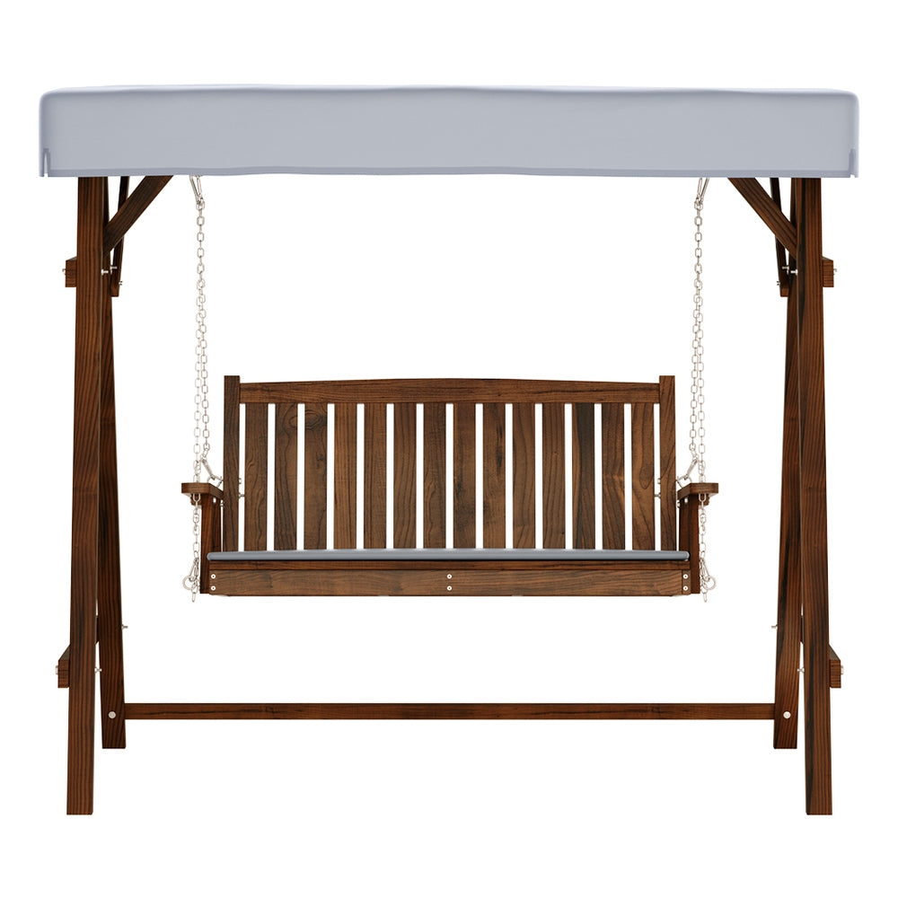 Wooden Swing Chair Garden Bench Canopy 3 Seater Outdoor