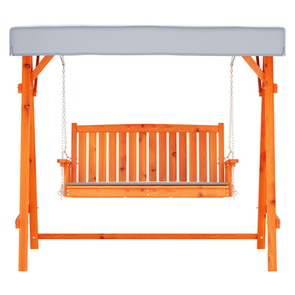 Outdoor Wooden Swing Chair Garden Bench Canopy Cushion 3 Seater Teak