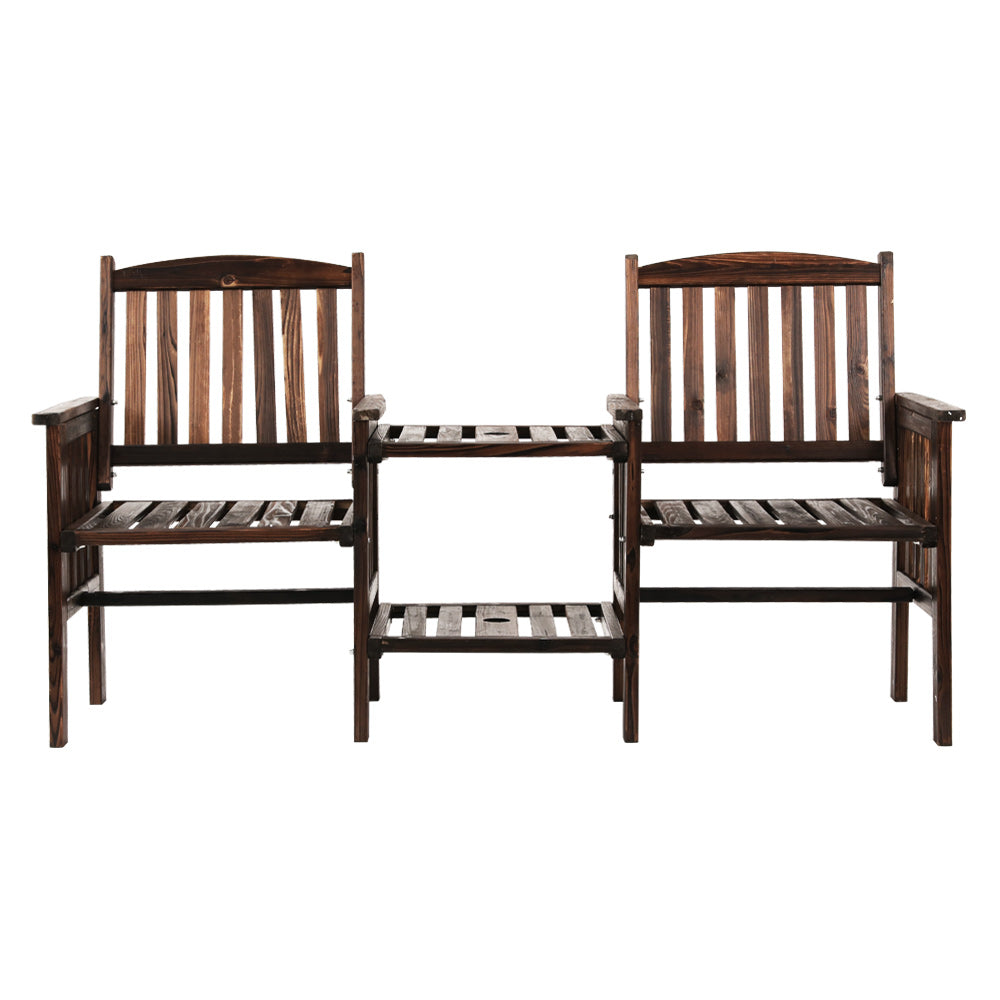 Garden Bench Chair Table Loveseat Wooden Outdoor Furniture Patio Park Charcoal