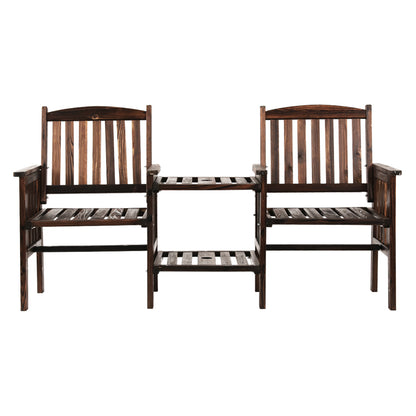Garden Bench Chair Table Loveseat Wooden Outdoor Furniture Patio Park Charcoal