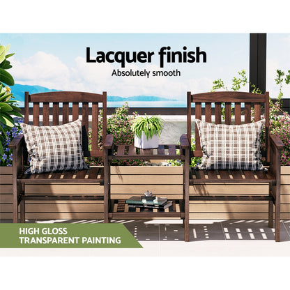 Garden Bench Chair Table Loveseat Wooden Outdoor Furniture Patio Park Charcoal