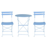Outdoor Setting Table and Chairs Folding Bistro Set Patio Furniture Blue