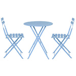 Outdoor Setting Table and Chairs Folding Bistro Set Patio Furniture Blue