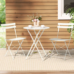 3Pc Outdoor Bistro Set Steel Table And Chairs Patio Furniture White