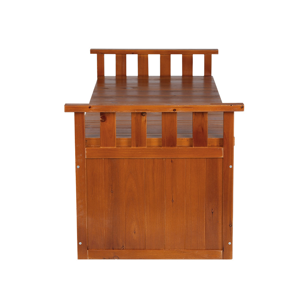 Outdoor Storage Bench Box 129Cm Wooden Garden Toy Natural