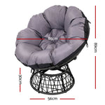 Outdoor Chairs Outdoor Furniture Papasan Chair Wicker Patio Garden Black