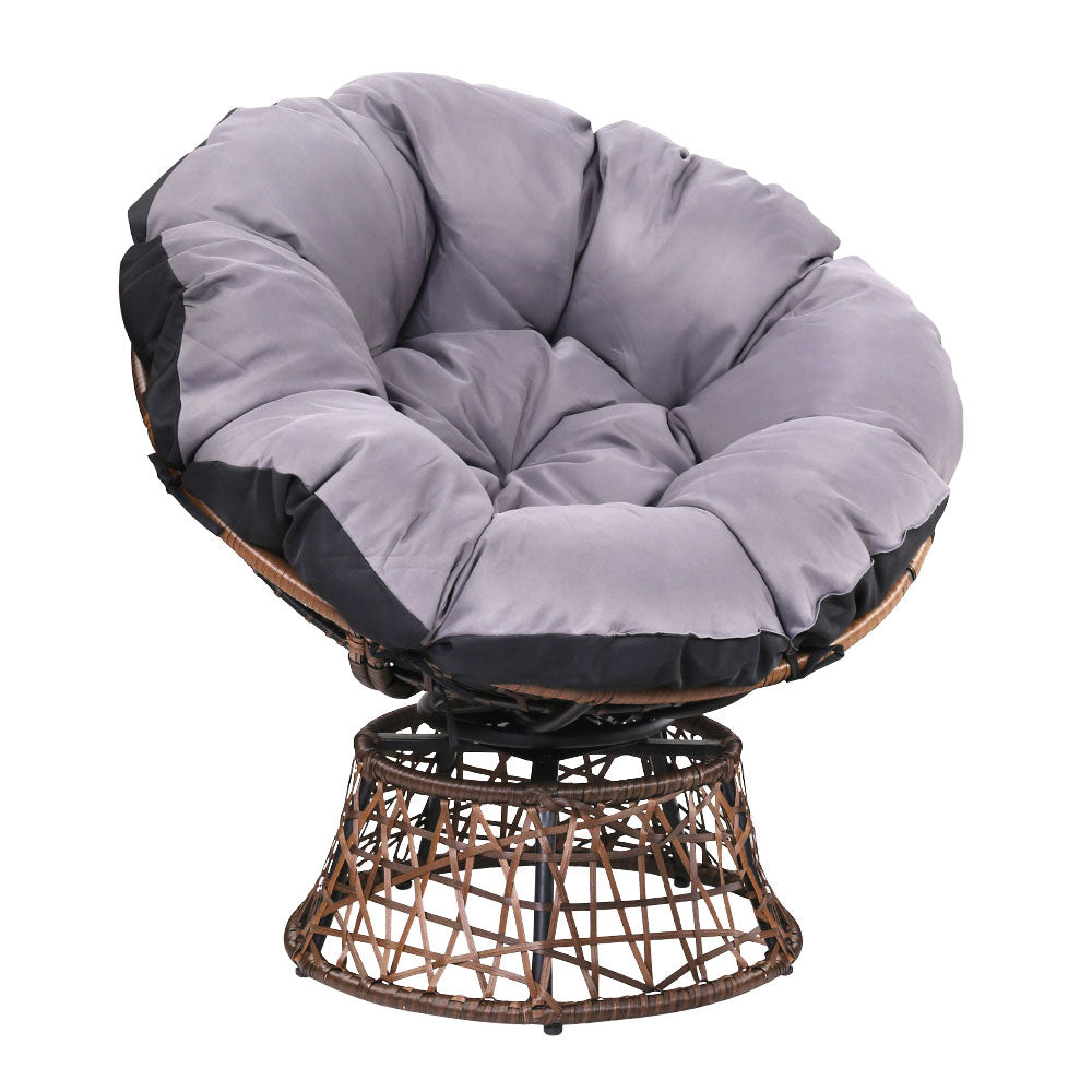 Outdoor Chairs Outdoor Furniture Papasan Chair Wicker Patio Garden Brown