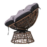 Outdoor Lounge Setting Papasan Chair Wicker Table Garden Furniture Brown